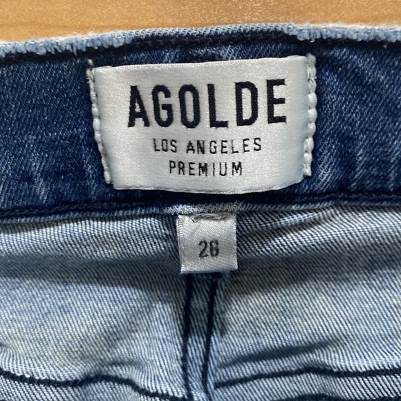 Agolde Sophie Crop Denim Jeans Destroyed Distressed 26 - Picture 3 of 8